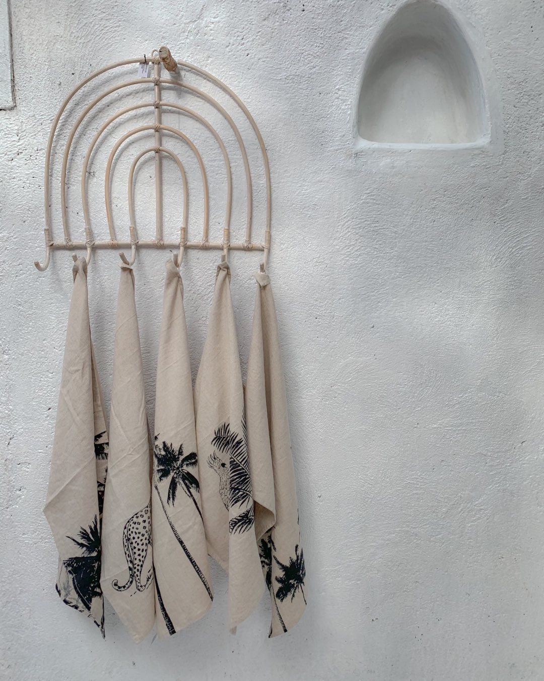 Toalha de Chá em Linho Leopard